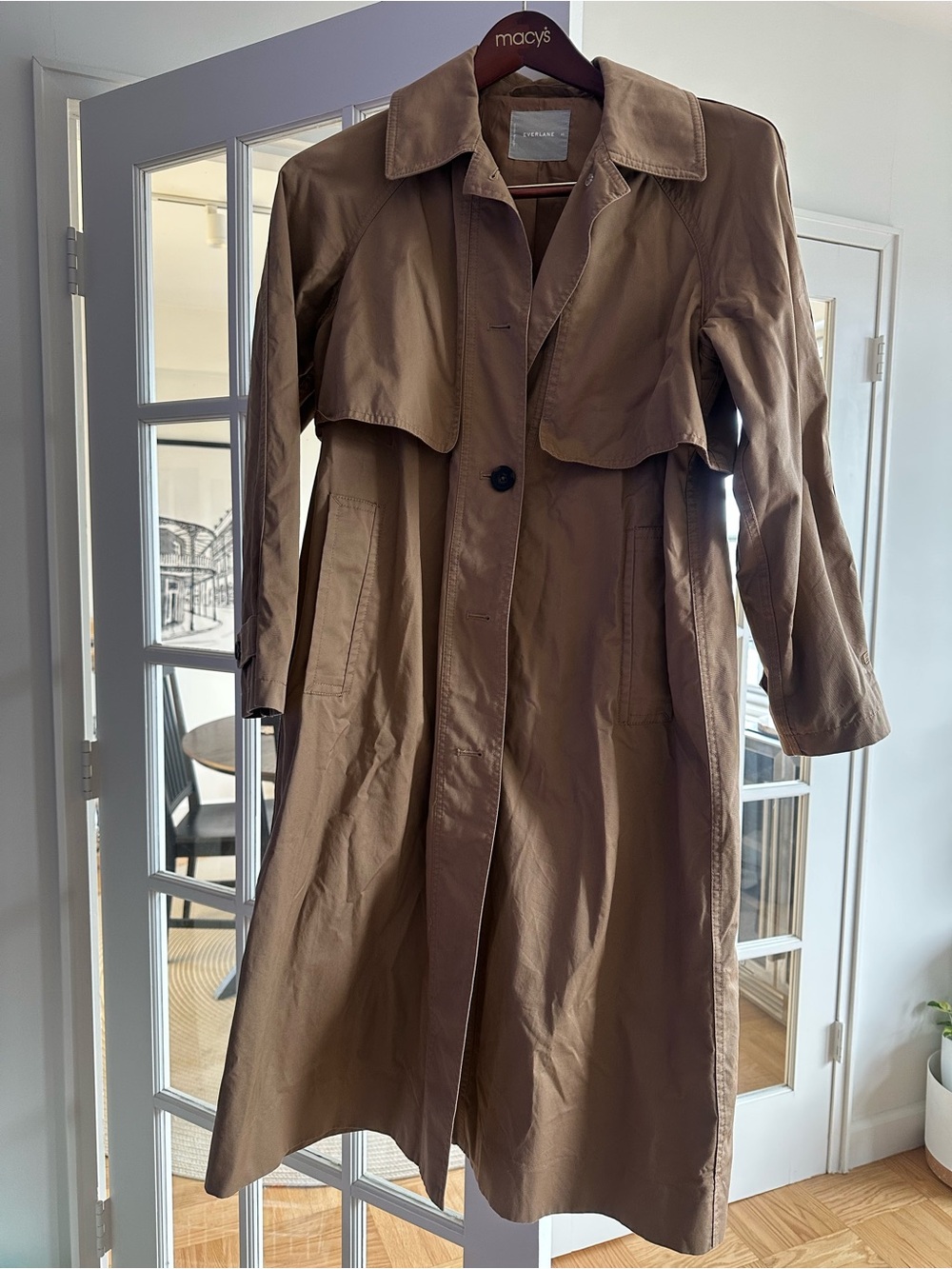 Everlane Classic Tan Trench with Storm Flap